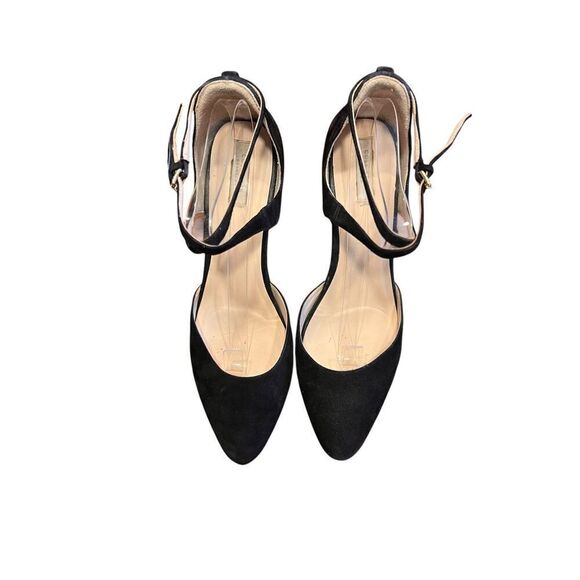 Cole Haan Lacey black womans 9 strap wedge sandal soft suede career - Picture 5 of 6